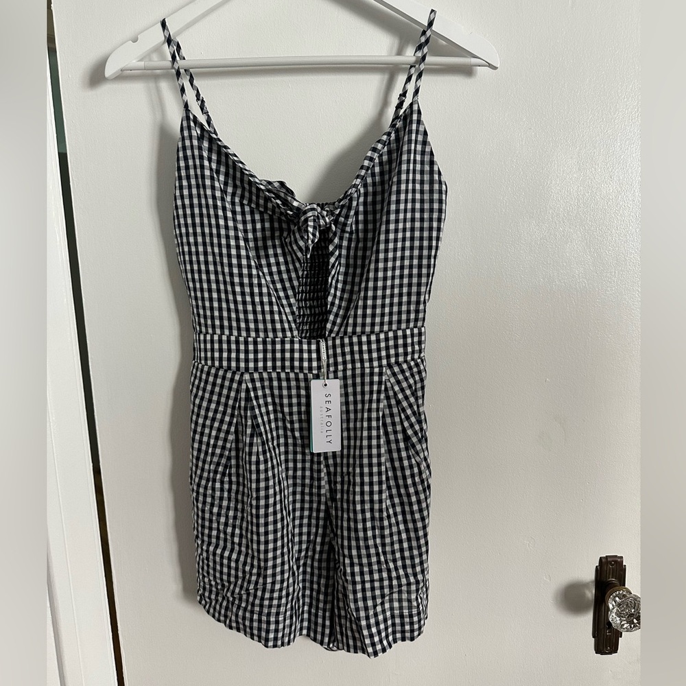 Seafolly BNWT Gingham Romper - Black and White